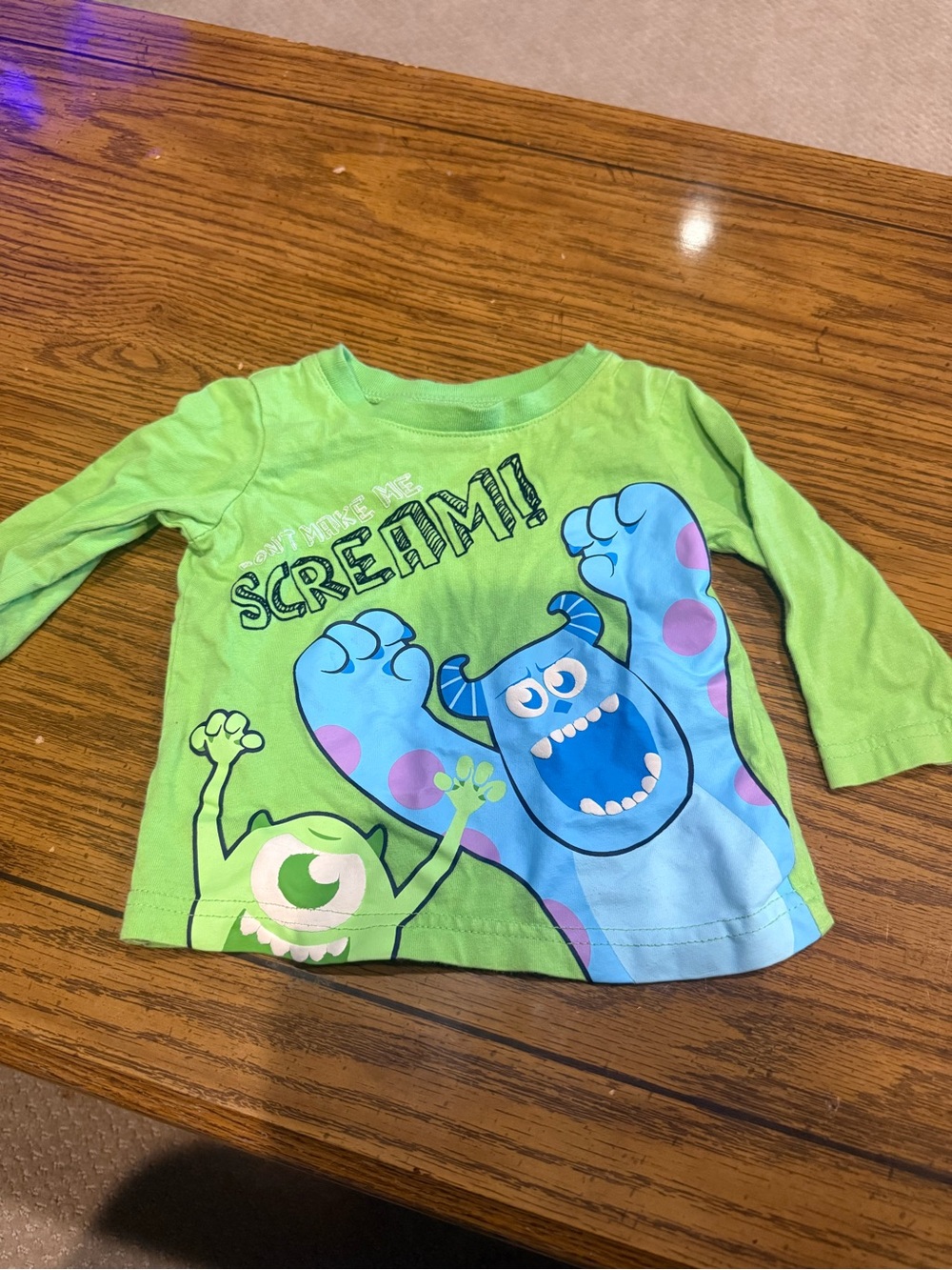 6 for $10 Monsters Inc Print Long-Sleeve Tee - Green